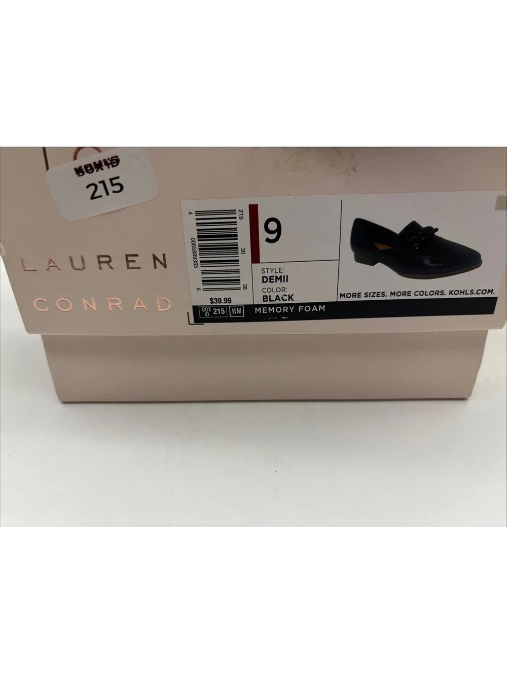 NWT Lauren Conrad Demll Women’s Black Memory Foam Shiny, Pointed Loafer Size 9 M